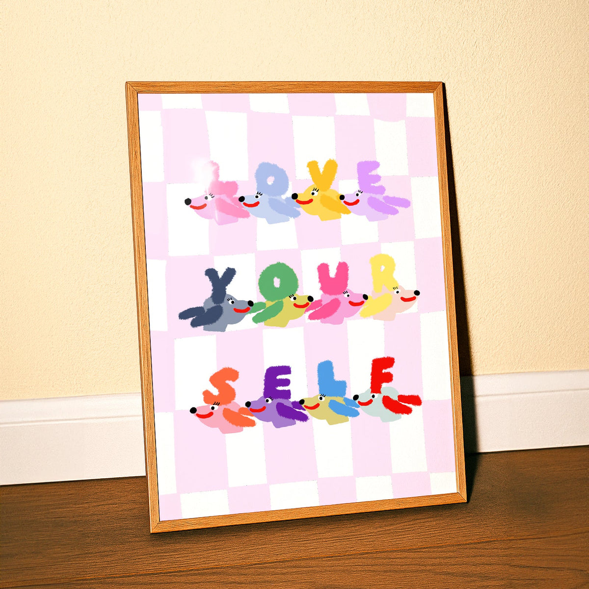 Love Yourself Doggies Wall Print