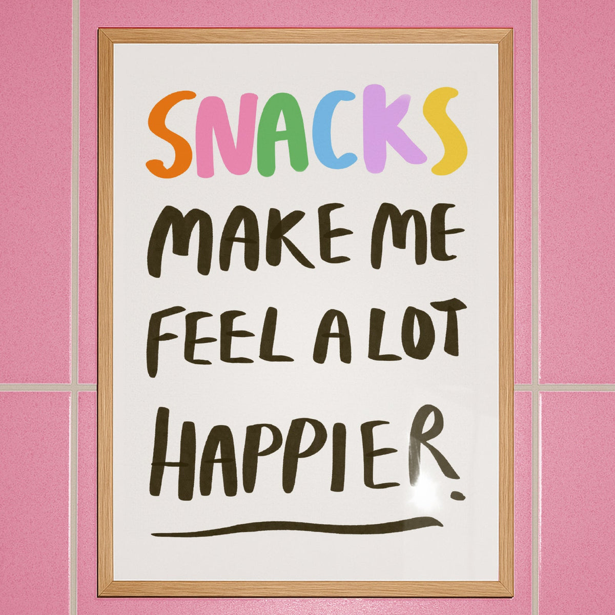 Snacks Make Me Happy Wall Print