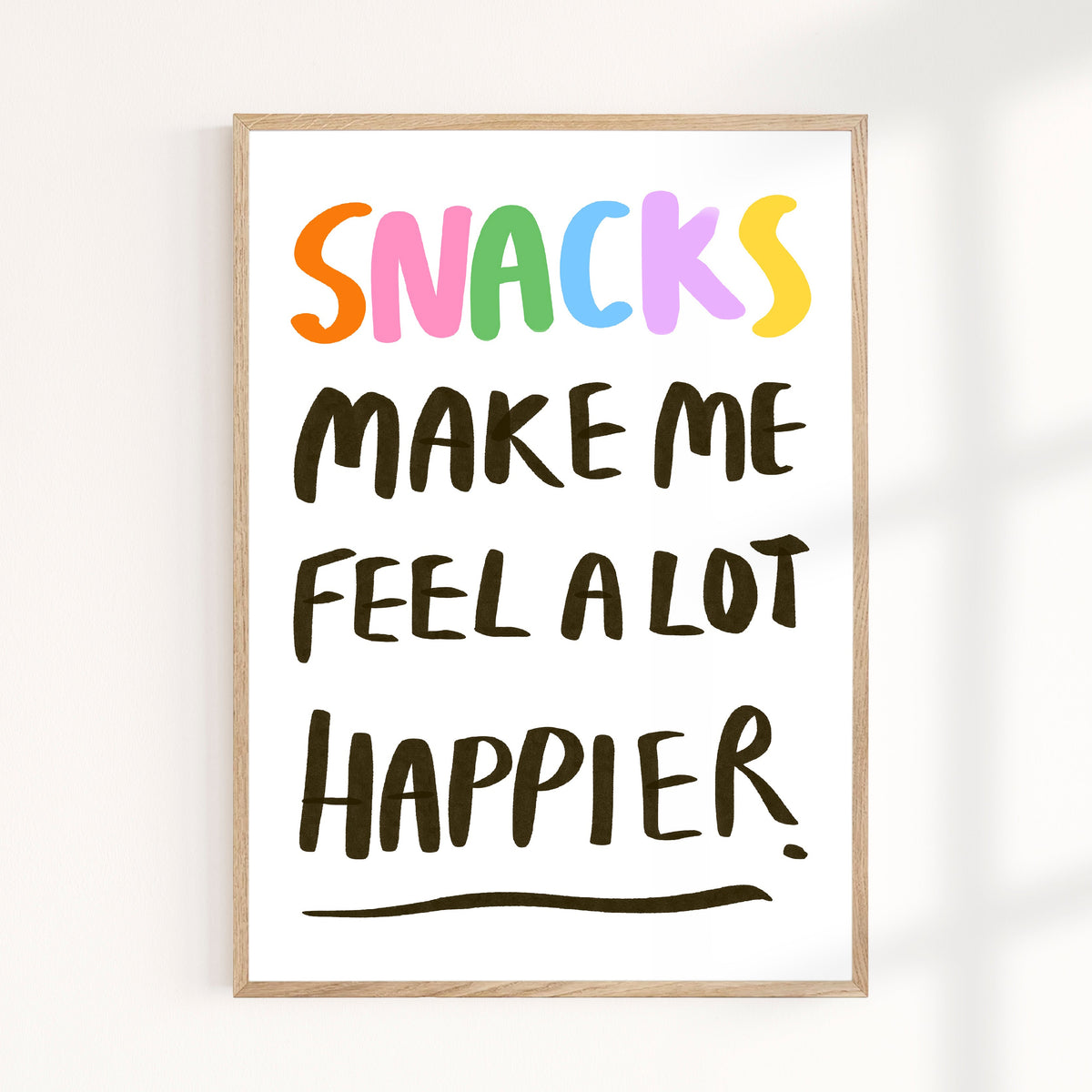 Snacks Make Me Happy Wall Print
