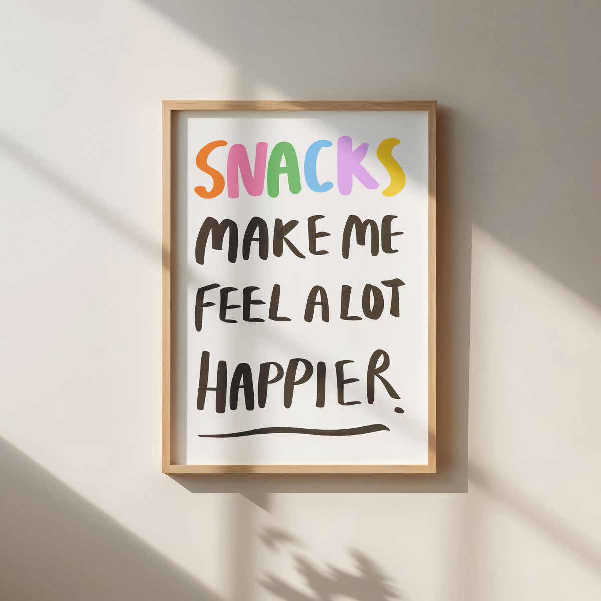 Snacks Make Me Happy Wall Print