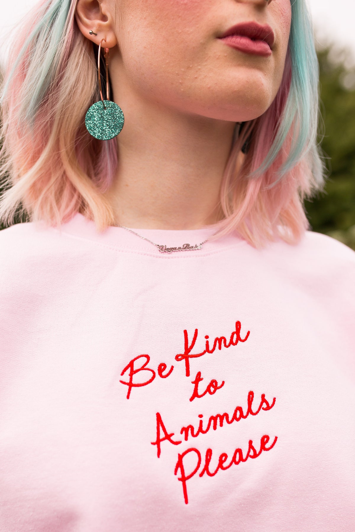 Be Kind to Animals Embroidered Sweatshirt
