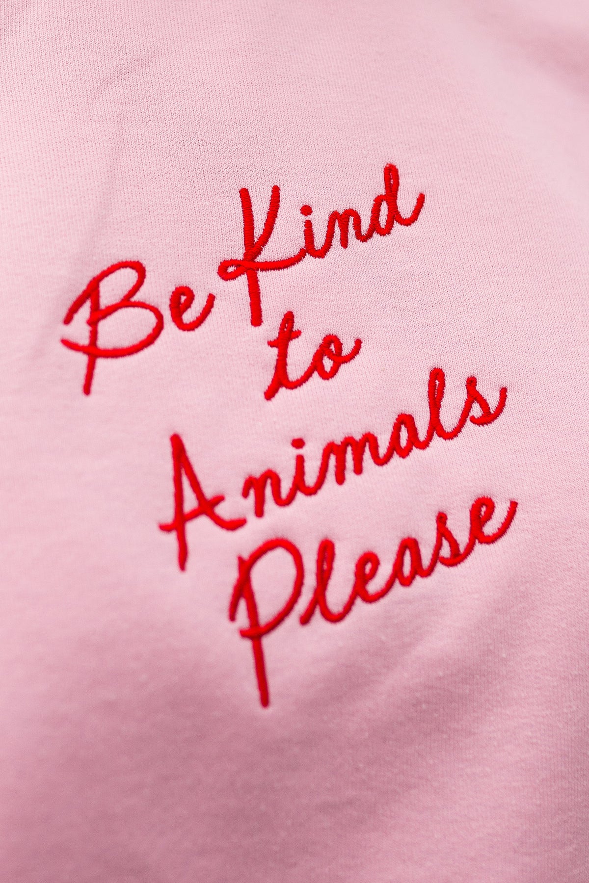 Be Kind to Animals Embroidered Sweatshirt