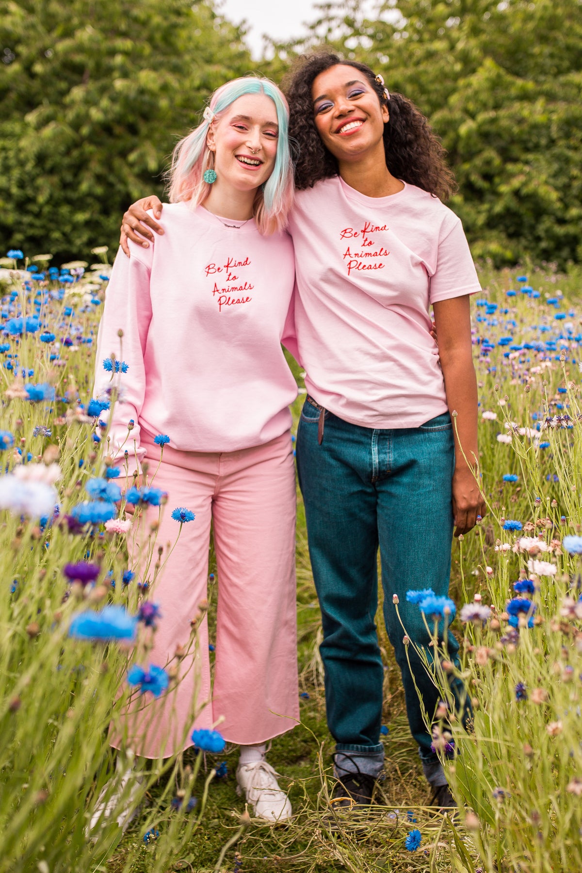 Be Kind to Animals Embroidered T-Shirt