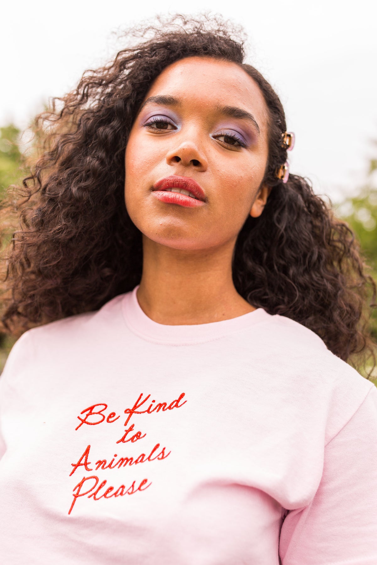 Be Kind to Animals Embroidered T-Shirt