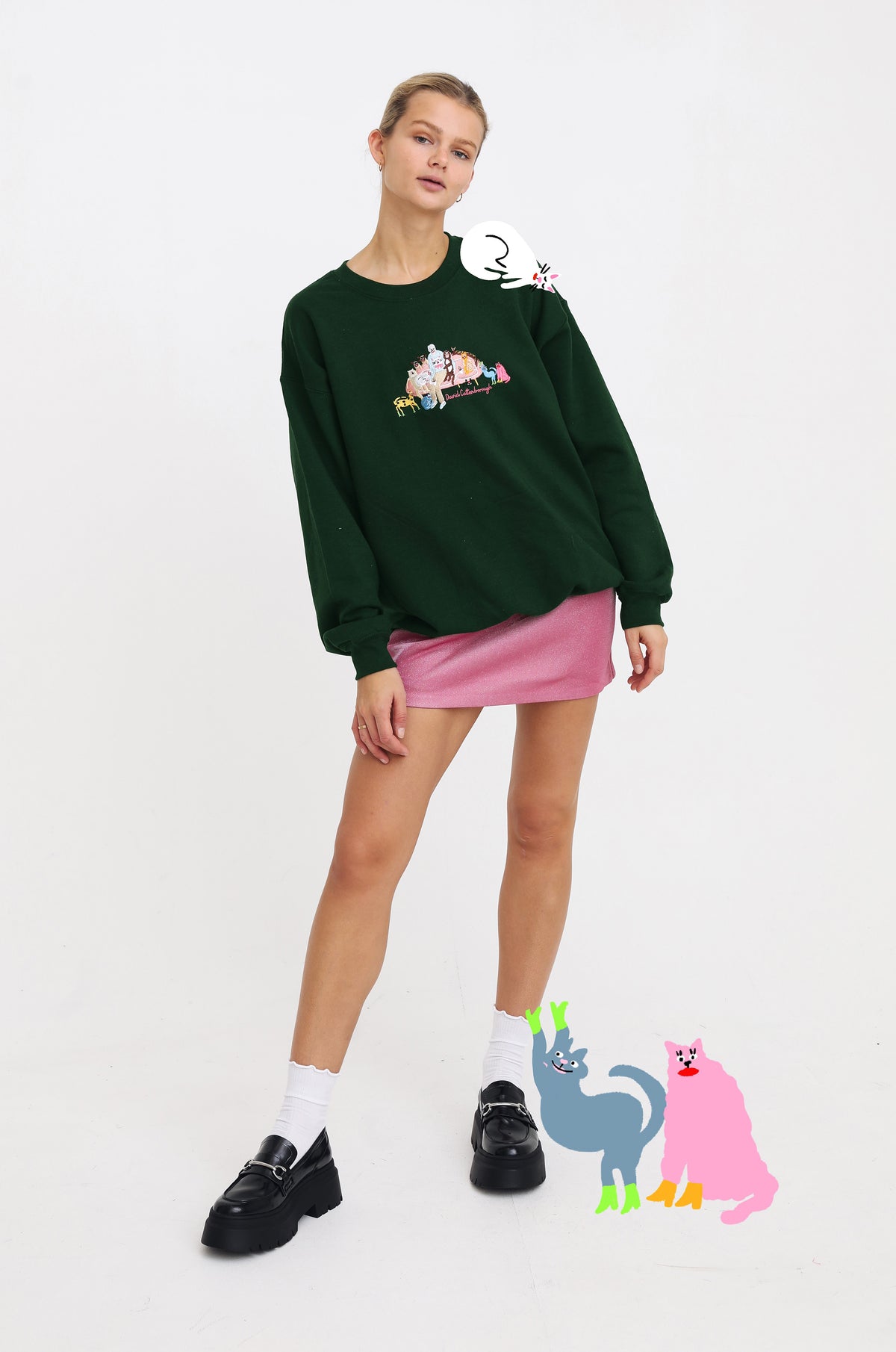 David Cattenborough &amp; Friends Embroidered Sweatshirt