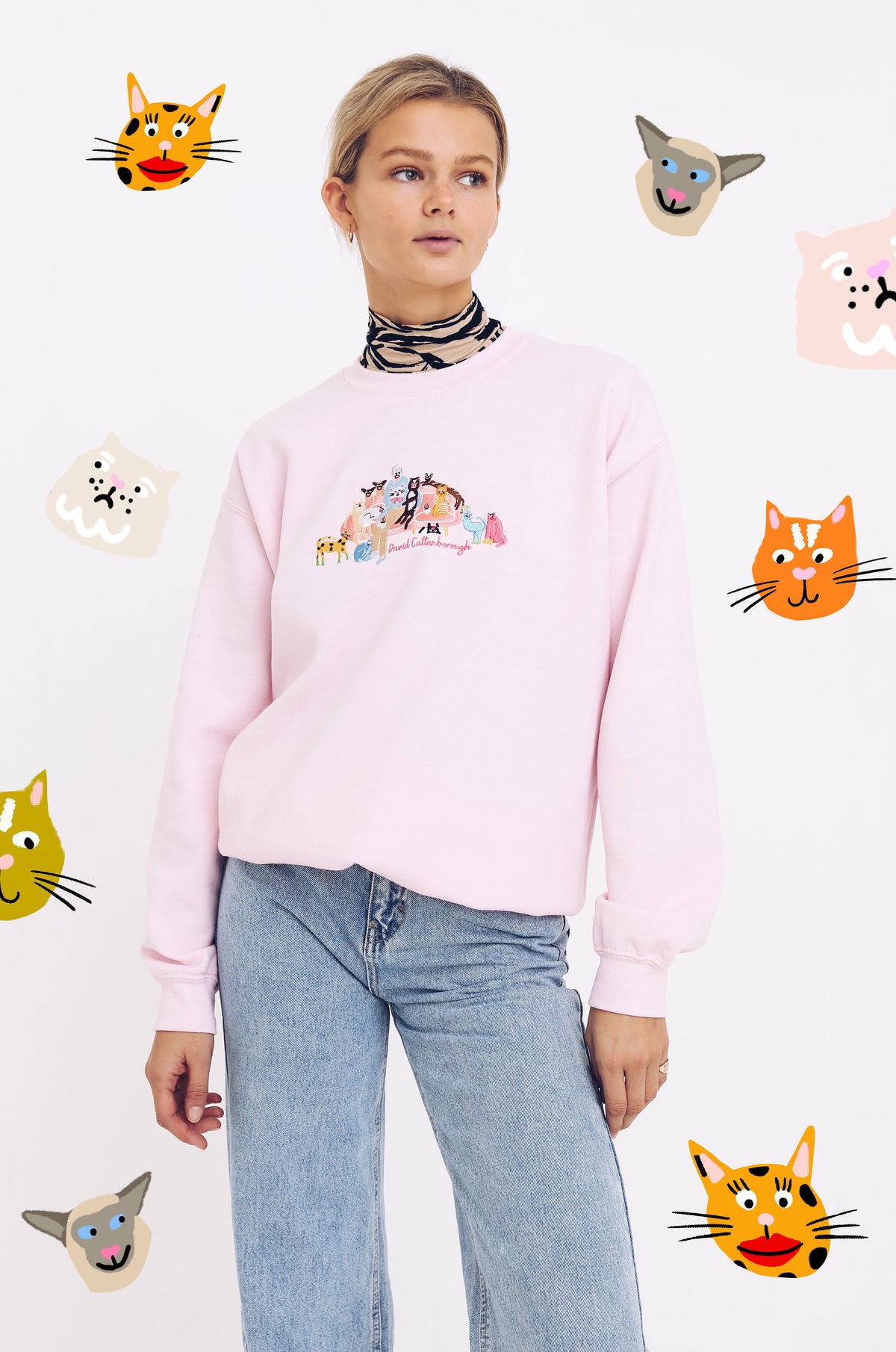 David Cattenborough &amp; Friends Embroidered Sweatshirt