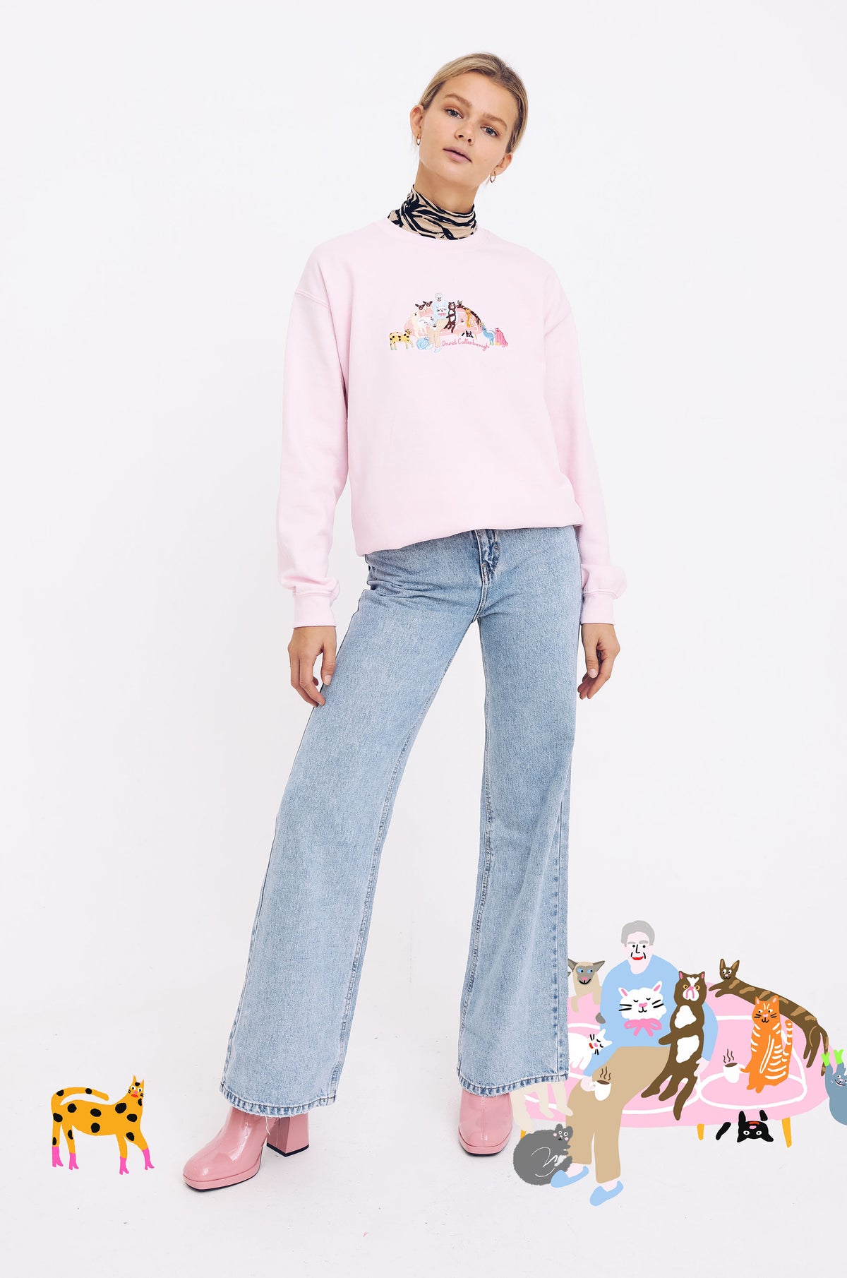 David Cattenborough &amp; Friends Embroidered Sweatshirt