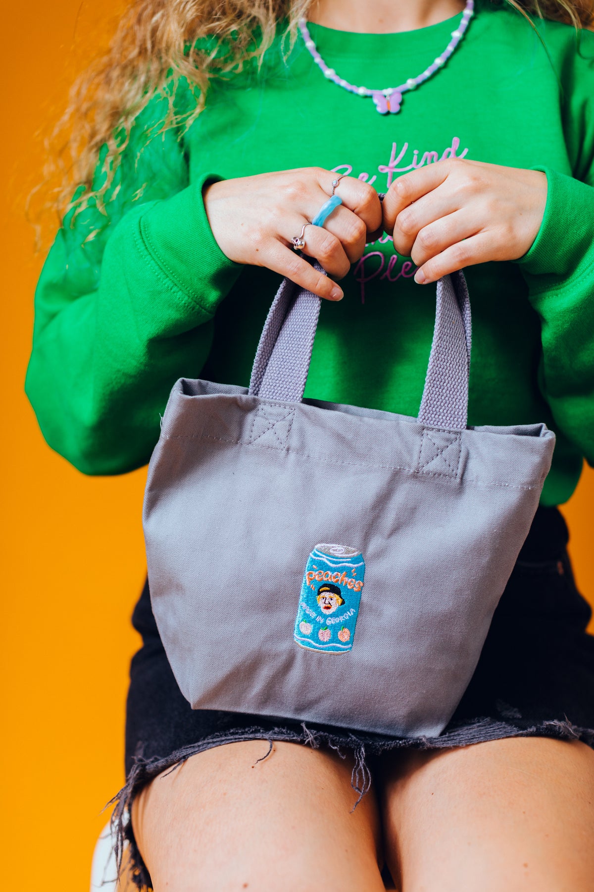 Justin Bieber &#39;Peaches&#39; Embroidered Can Bag