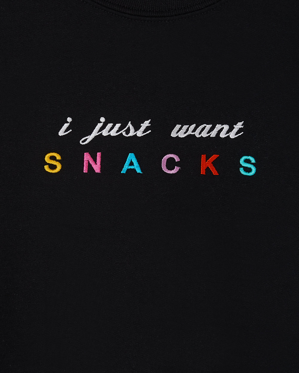 I Just Want Snacks Embroidered Tote Bag