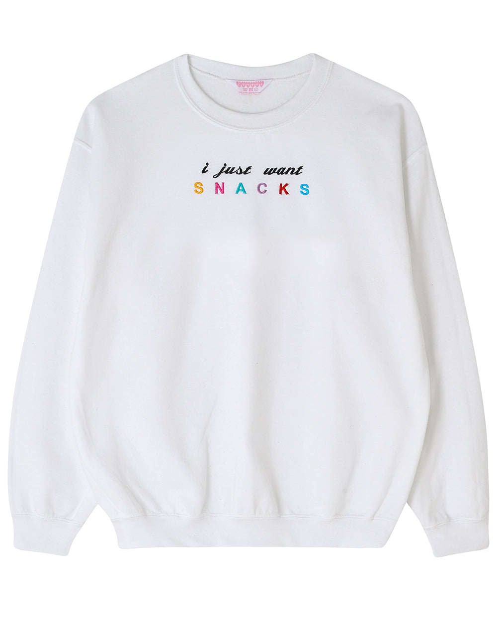 I Just Want Snacks Embroidered Sweatshirt