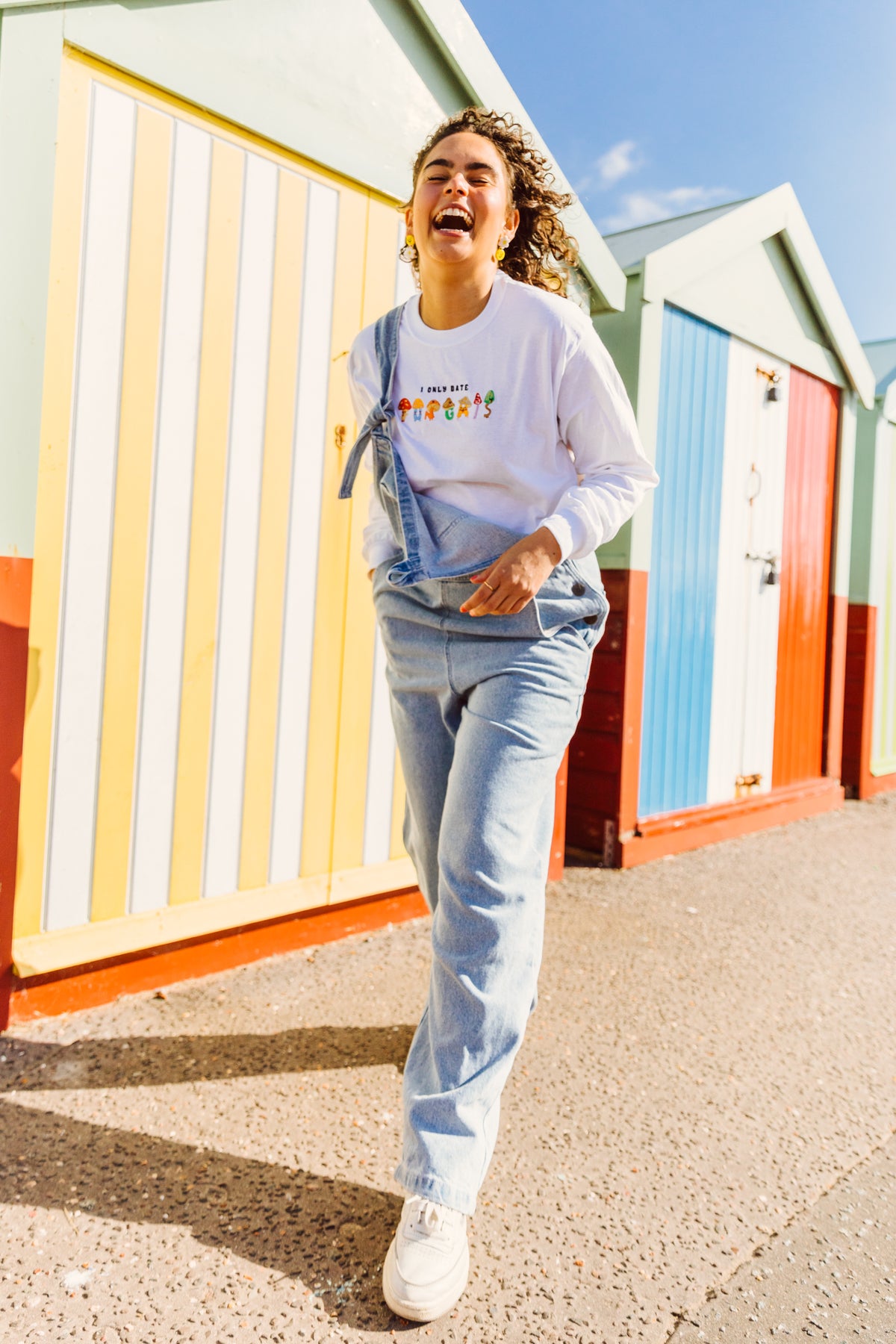 I Only Date Funghi's Embroidered Long Sleeve Top