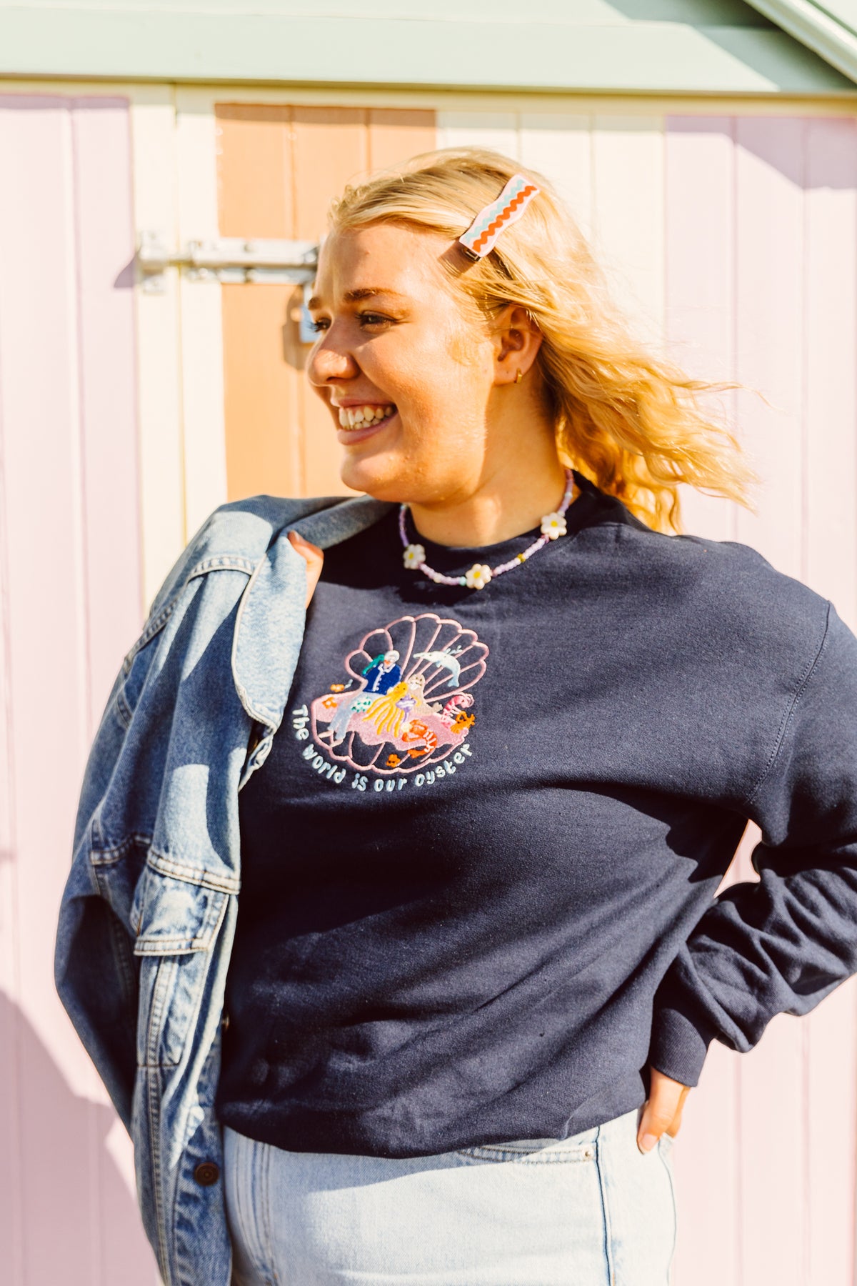 David Attenborough The World Is Your Oyster Embroidered Sweatshirt