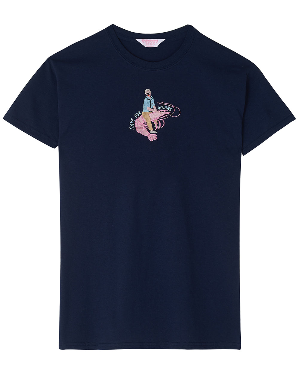 David Attenborough Save Our Oceans Embroidered T-Shirt