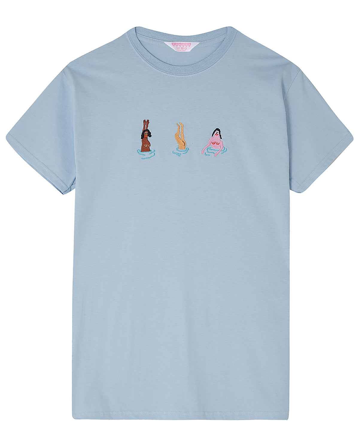 Swimming Ladies Embroidered T-Shirt