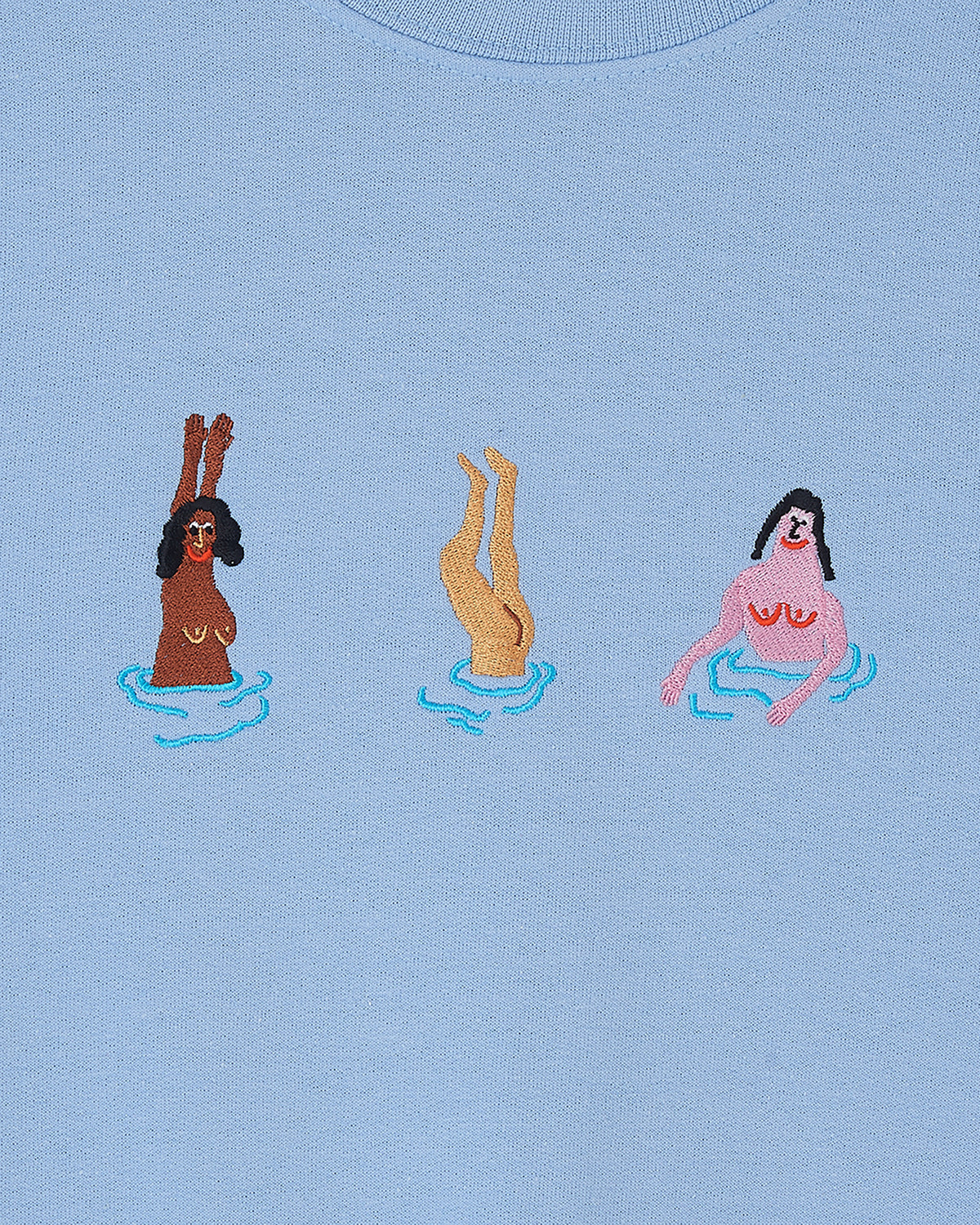 Swimming Ladies Embroidered T-Shirt