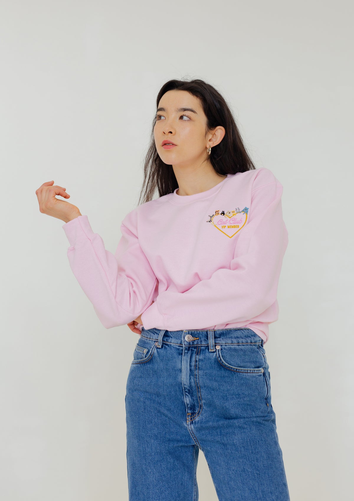 Cat Club Embroidered Sweatshirt