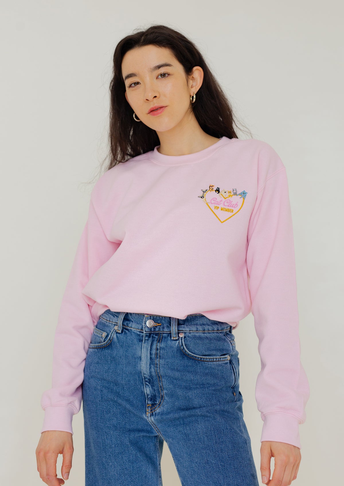 Cat Club Embroidered Sweatshirt