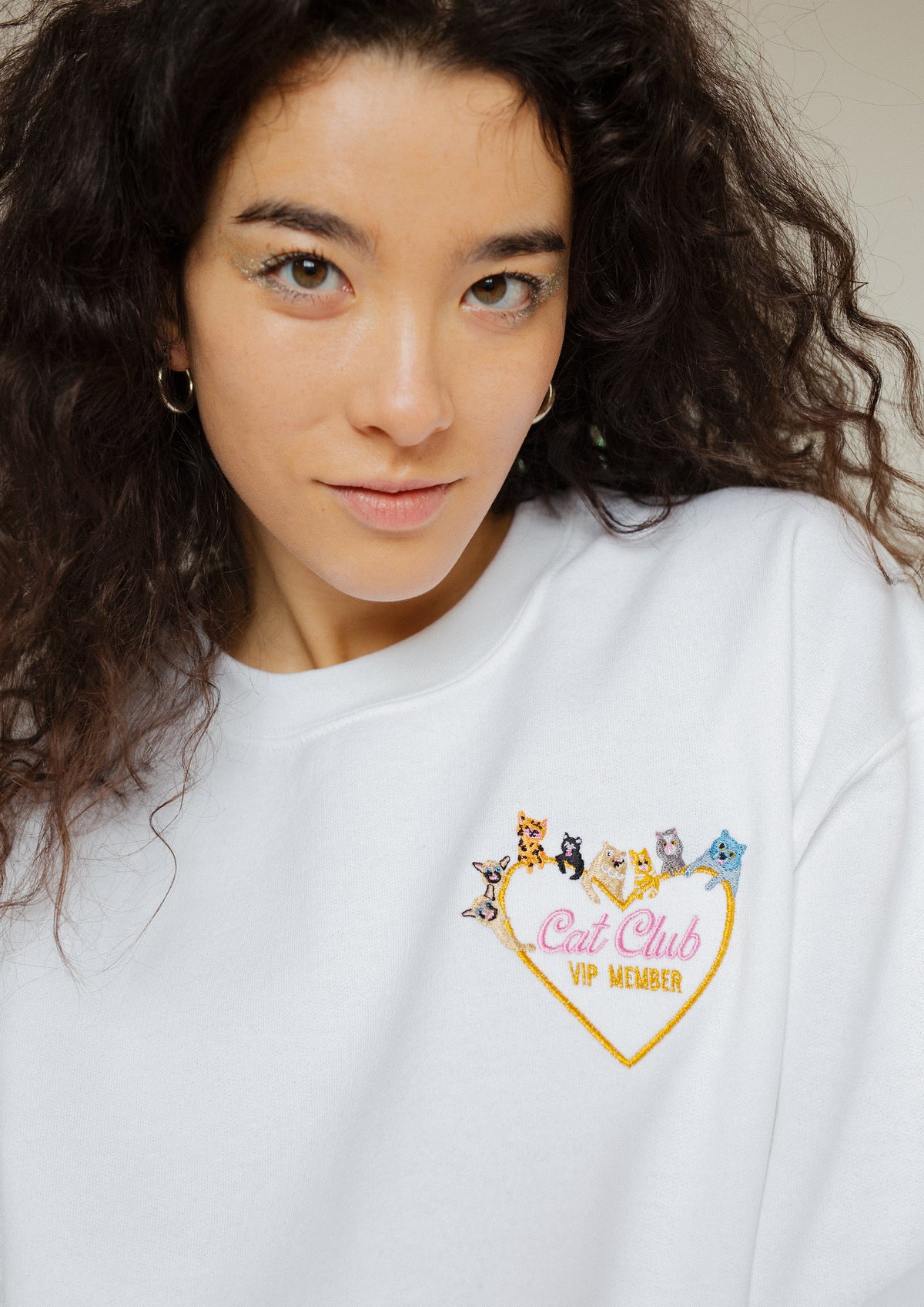 Cat Club Embroidered Sweatshirt