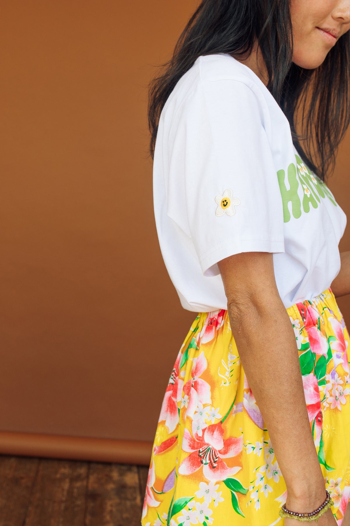 Happy Thoughts Luxe Embroidered T-Shirt