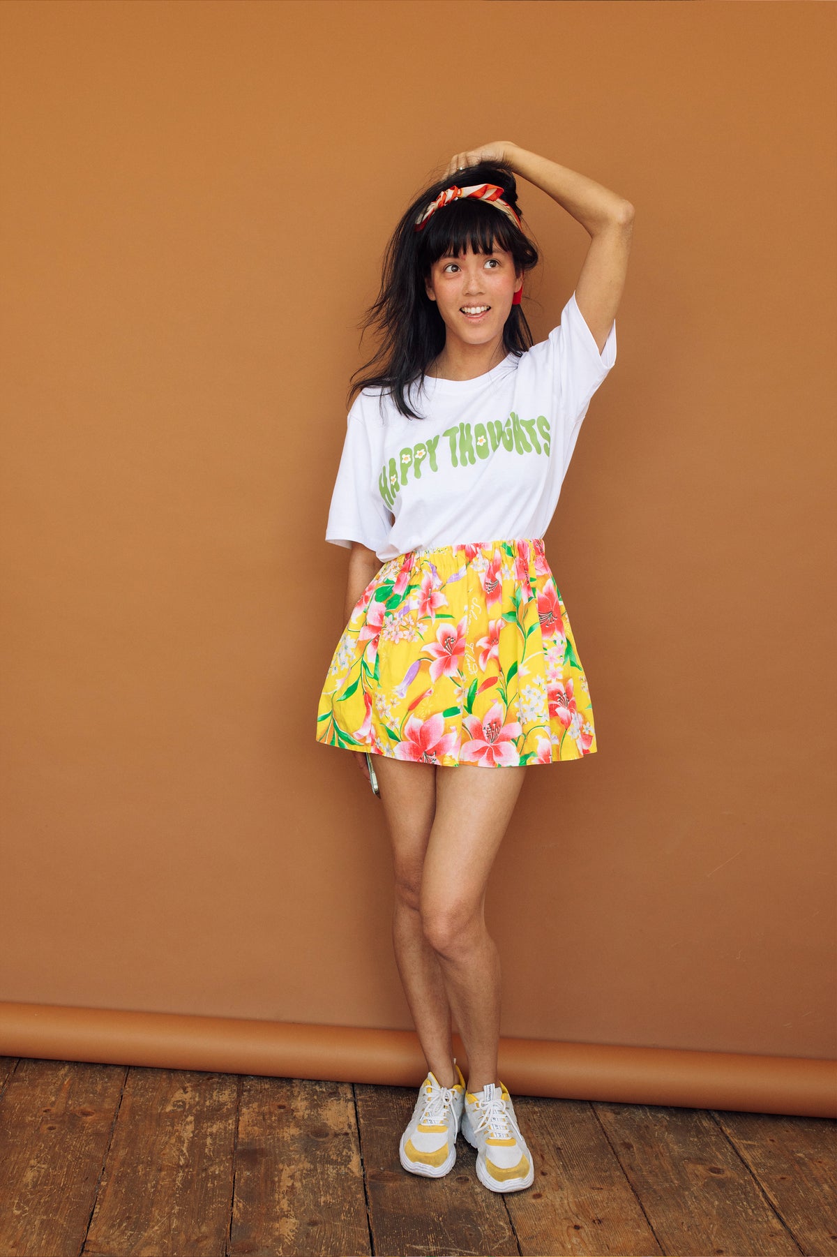 Happy Thoughts Luxe Embroidered T-Shirt