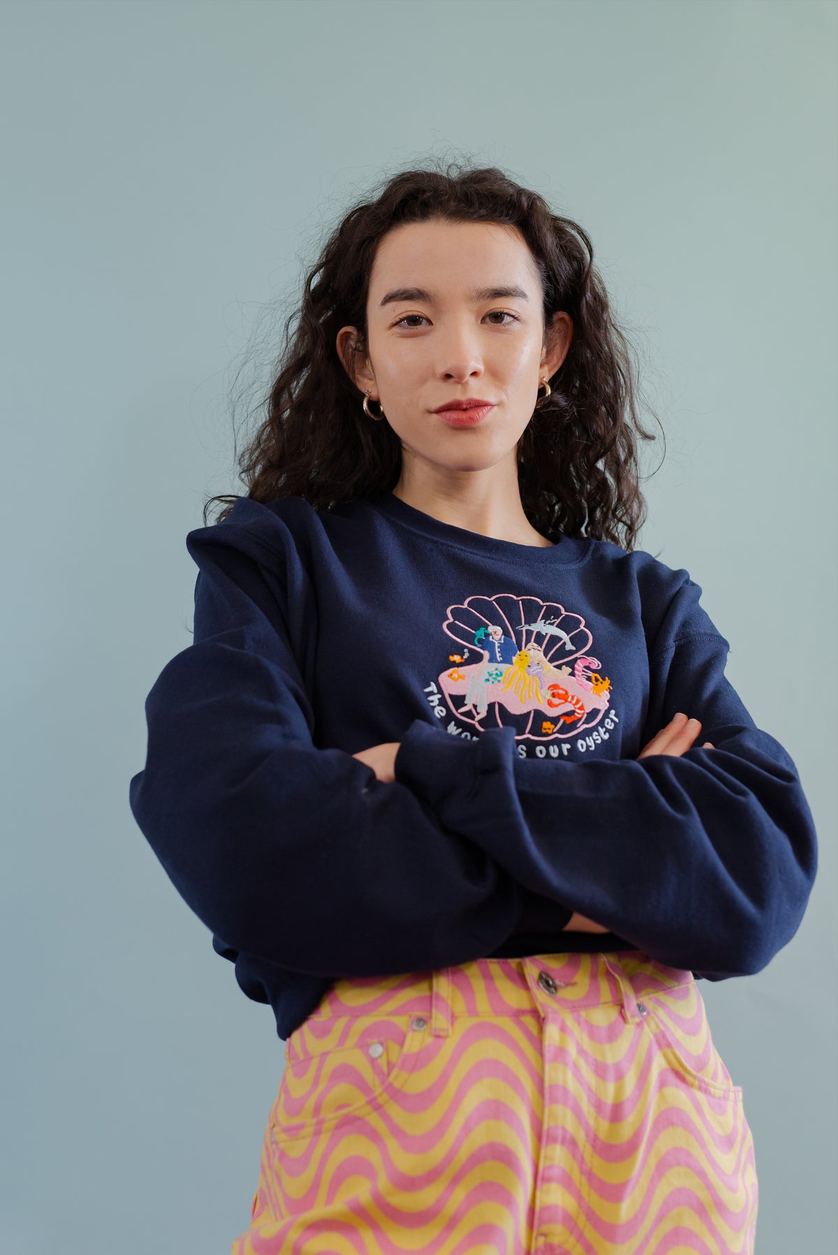 David Attenborough The World Is Your Oyster Embroidered Sweatshirt