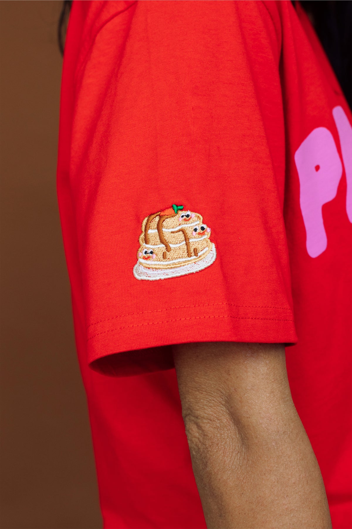Pancakes Luxe Embroidered T-Shirt