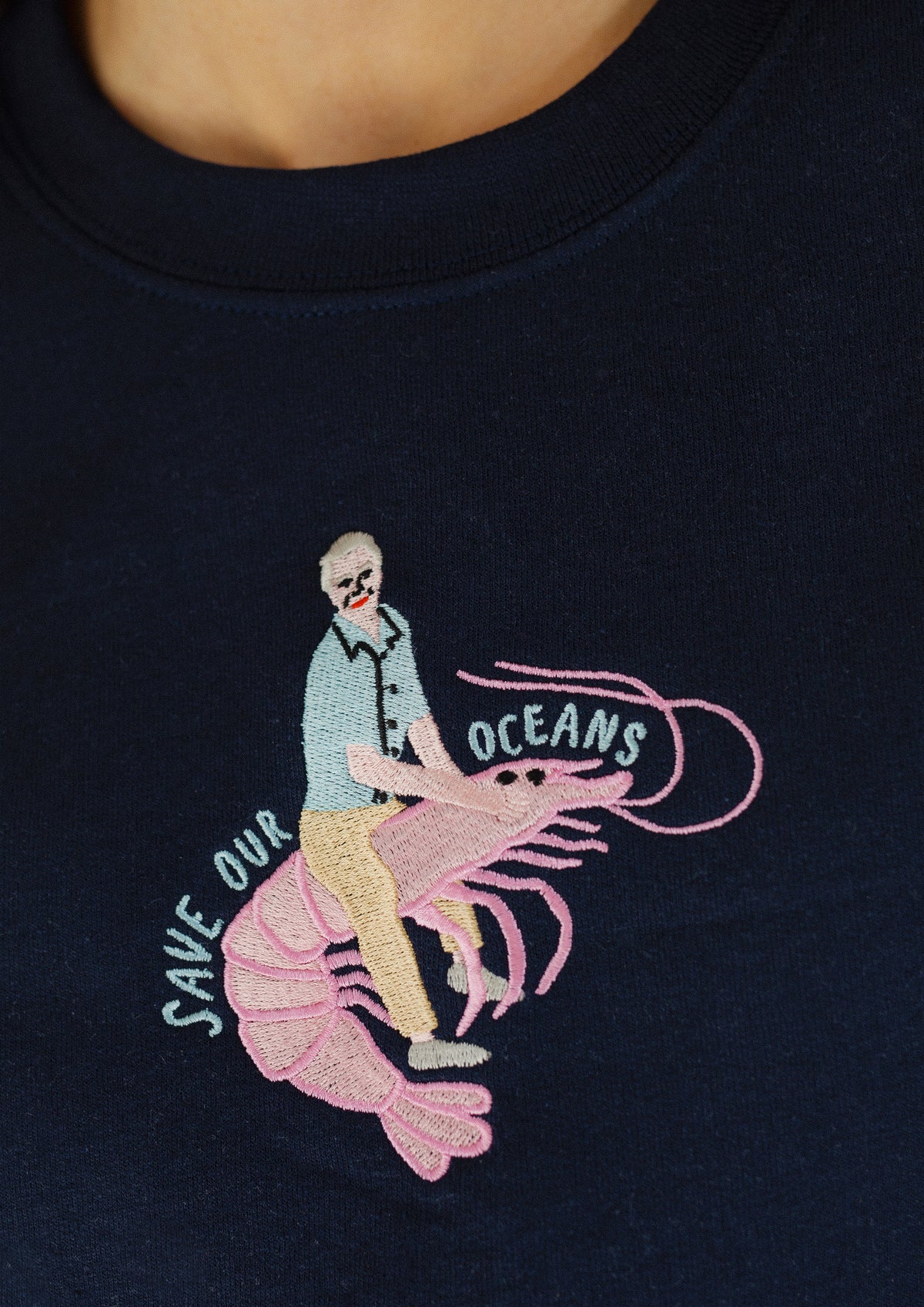 David Attenborough Save Our Oceans Embroidered Sweatshirt