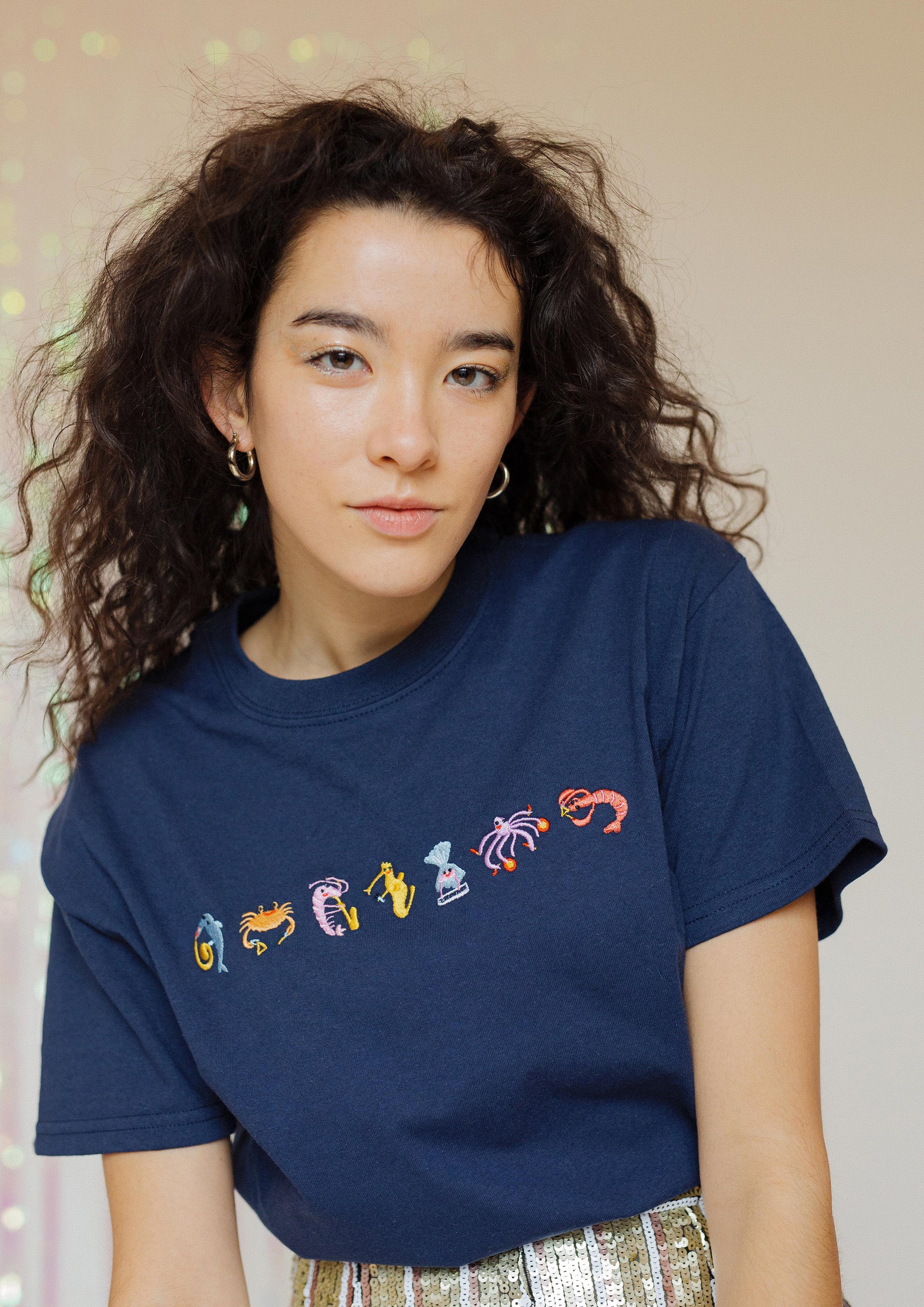 Seafood Medley Embroidered T-Shirt - Limpet Store