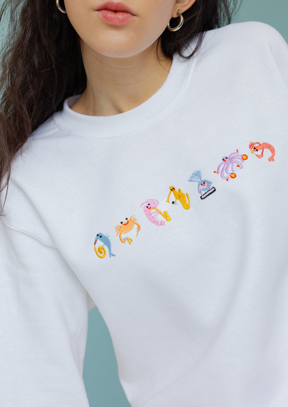 Seafood Medley Embroidered Sweatshirt