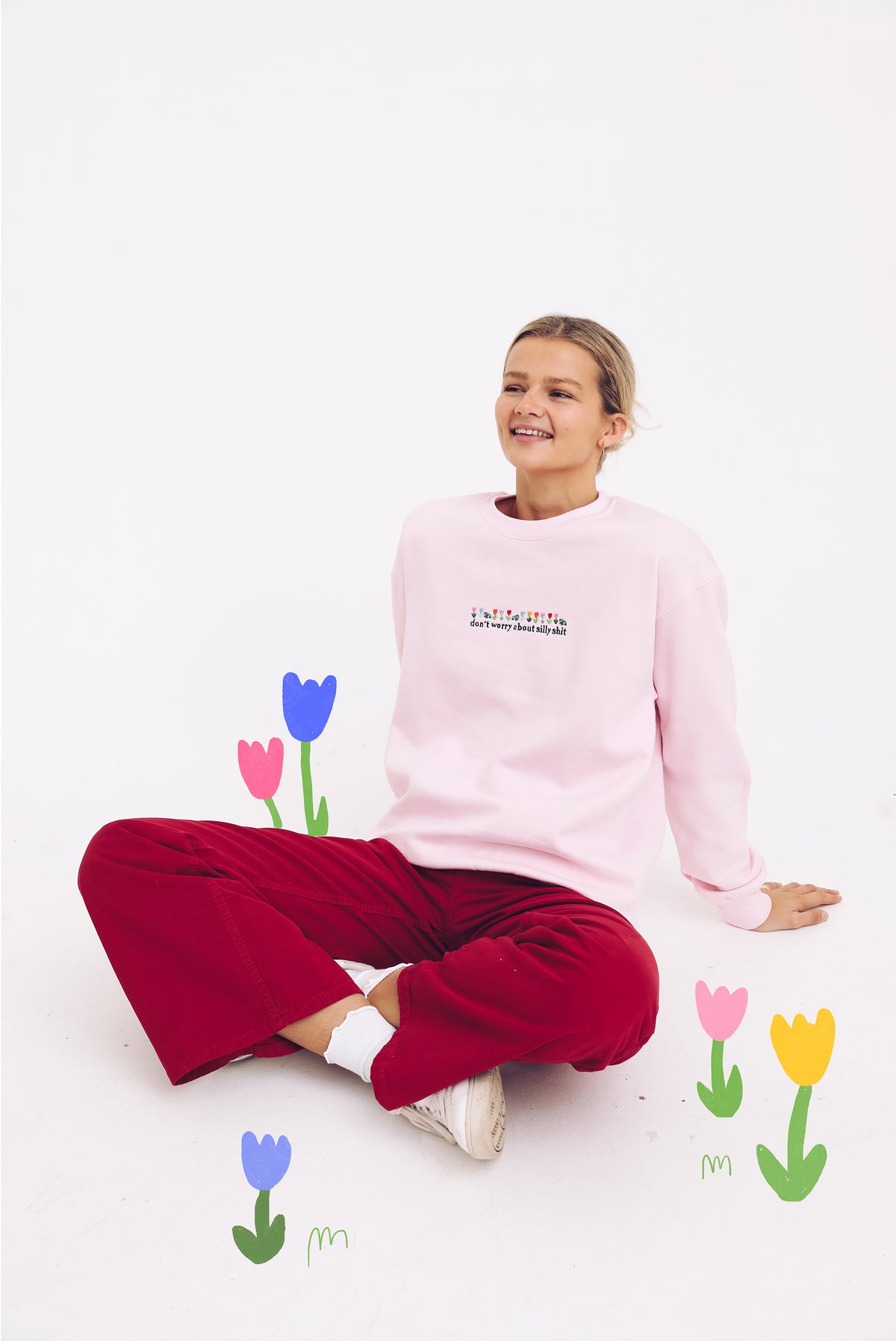 Don&#39;t Worry About Silly Shit Embroidered Sweatshirt