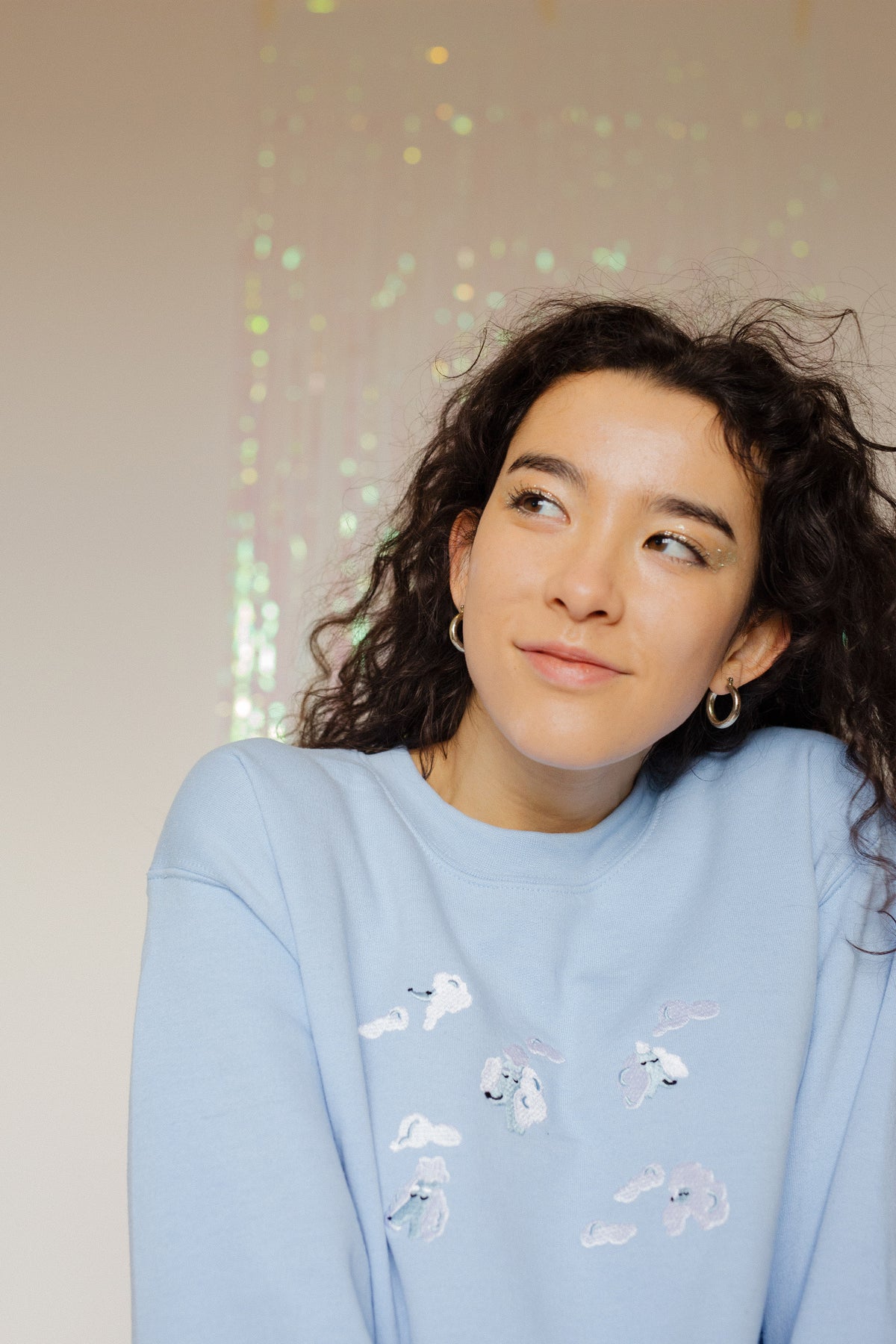 Poodle Clouds Embroidered Sweatshirt