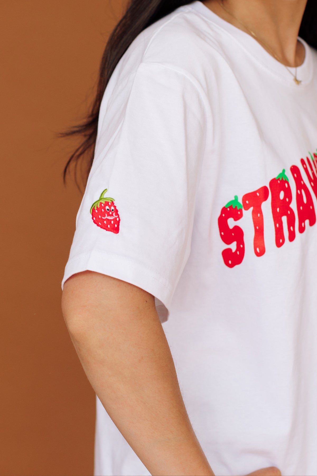 Strawberries Luxe Embroidered T-Shirt