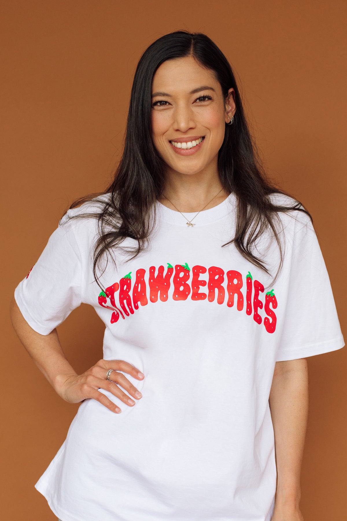 Strawberries Luxe Embroidered T-Shirt
