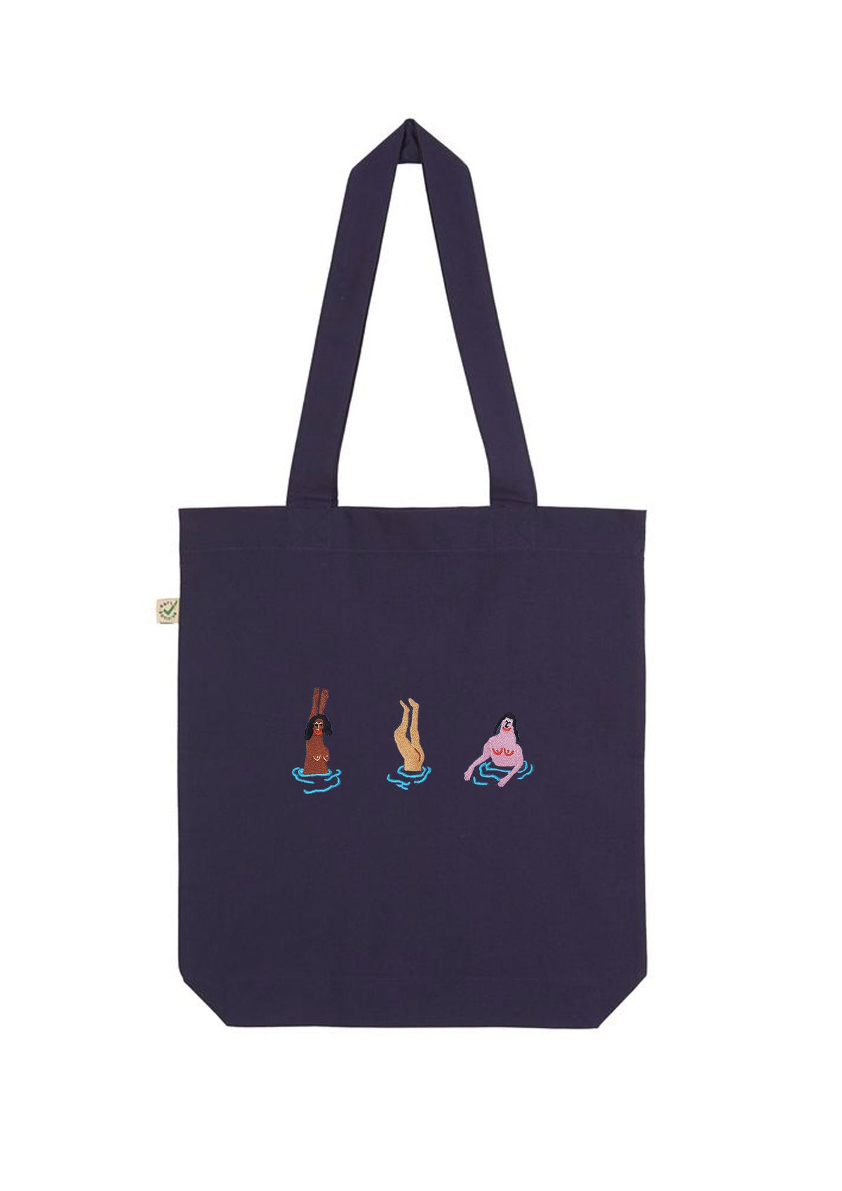 Swimming Ladies Embroidered Tote Bag