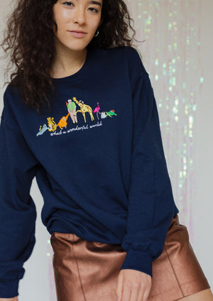 David Attenborough What A Wonderful World Embroidered Sweatshirt - Limpet  Store